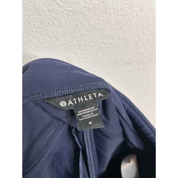 Athleta Headlands Hybrid Pants Size 4 Blue Pull on Ankle Length Back Zipper - Picture 3 of 7